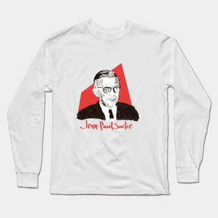 Portrait of  Jean-Paul Sartre Long Sleeve T-Shirt